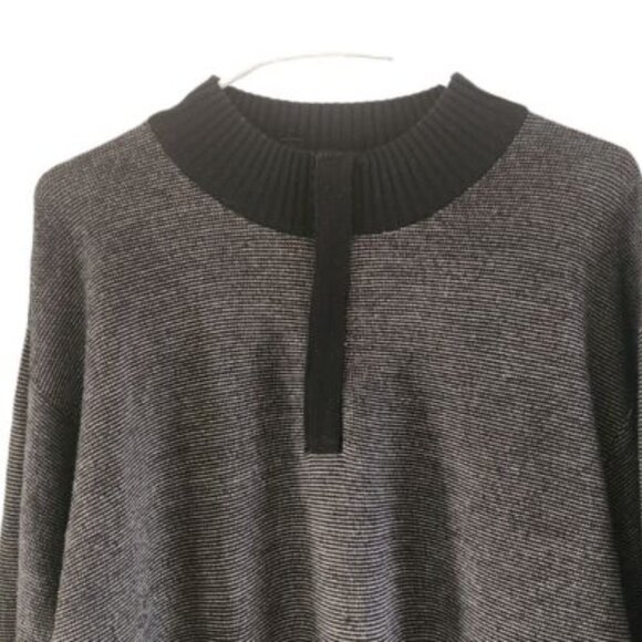 Peter Millar Black Textured Extrafine Italian Merino Wool 1/4 Zip Sweater XL - Picture 2 of 7